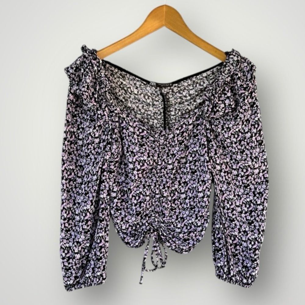🎉5 for $45 🎉 Zara Floral Top Blouse Shirt Size M